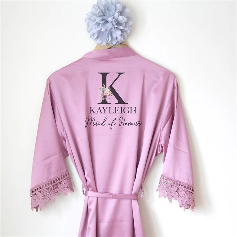 Персонализированное кружевное Цветочное платье горничной honor халат weding keepsake