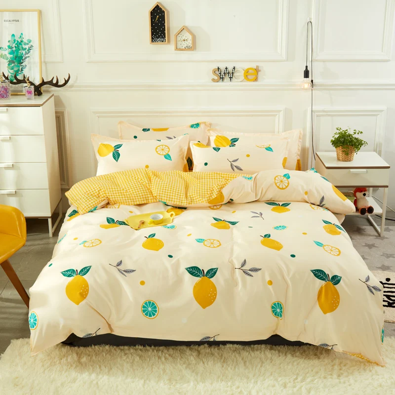 

3pcs/4pcs Cartoon Carrot Bedding Sets Soft Duvet Bed Cover Comforter Flat Sheet Free Pillowcases Twin Full Queen King Size