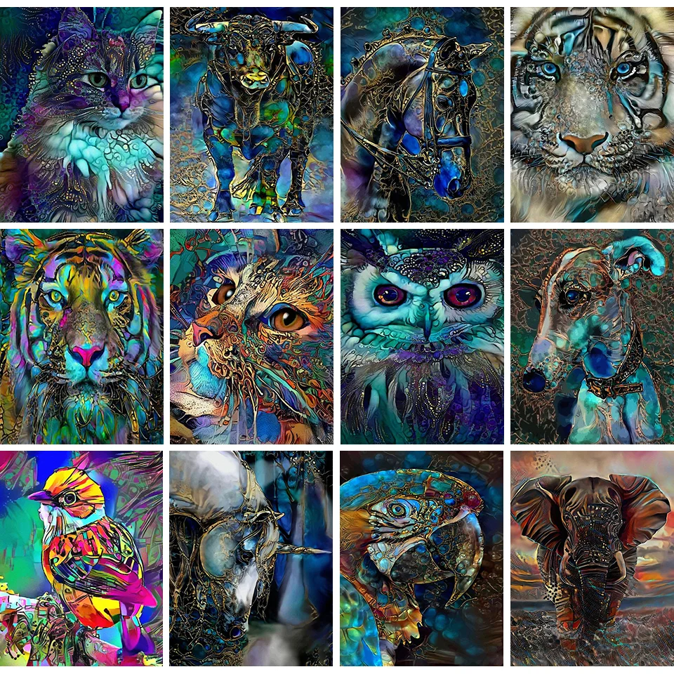 

5D DIY Diamond Painting Animals Horse Cat Cross Stitch Full Square Drill Embroidery Mosaic Art Picture Of Rhinestones Home Decor
