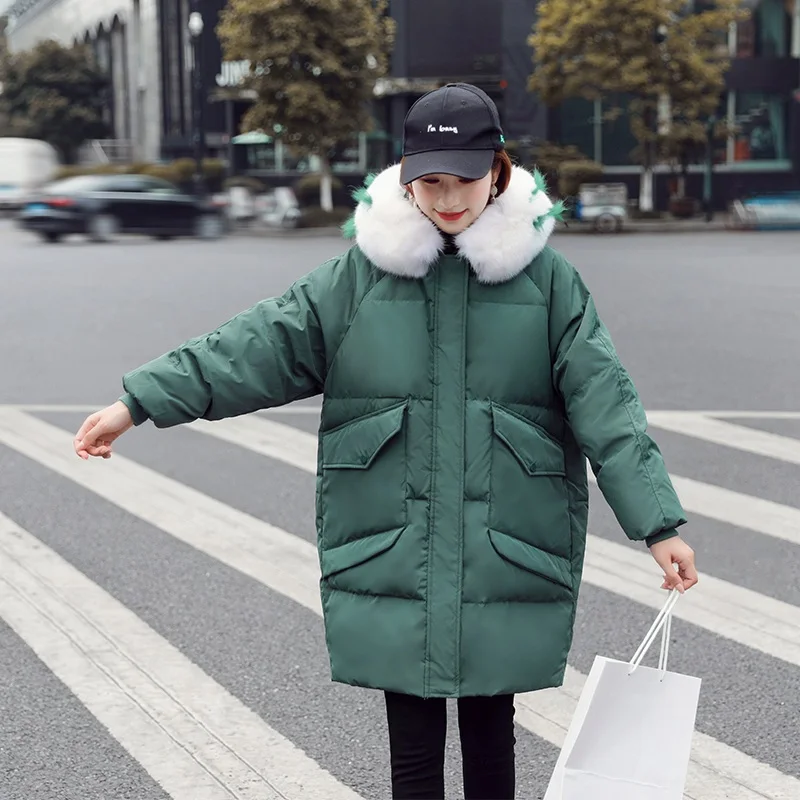Осенне-зимние женские парки пуховики куртка с капюшоном из лисьего меха 80% утиная