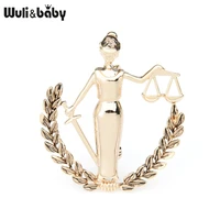 wulibaby gold silver color libra constellation brooches women metal party banquet brooch pins gifts