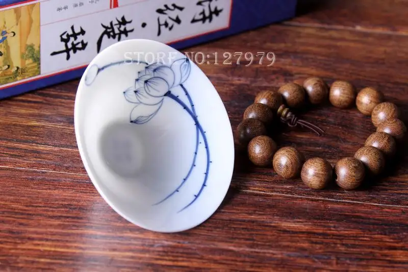 В продаже! Подлинная чашка Jingdezhen с бамбуковой шляпкой ручной росписи фарфоровая