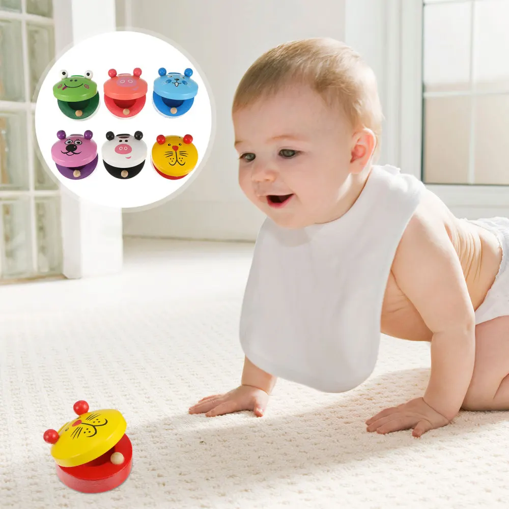

6pcs Durable Wooden Puzzle Musical Instrument Castanet for Children