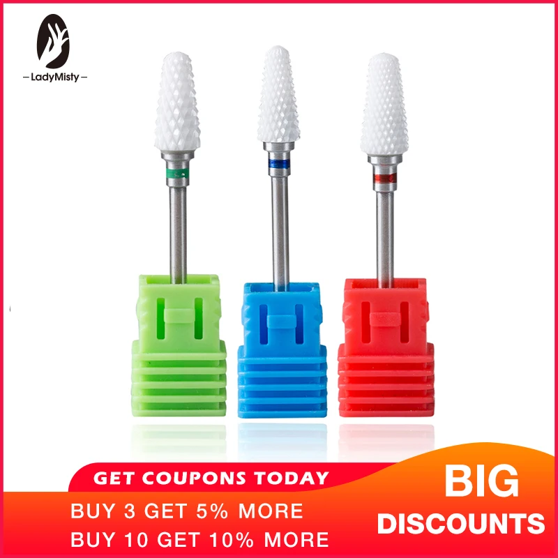 Керамические фрезы для ногтей Ladymisty электрического маникюрного станка