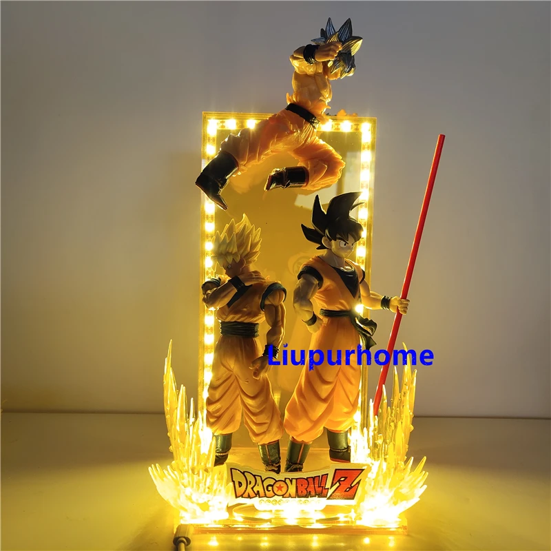 A Dragon Ball Z Son Goku Super Saiyan Фигурка DIY светодиодный светильник игрушки Аниме Фигурка DBZ декоративный ночной Светильник детский подарок настольная лампа - Испускаемый цвет: A