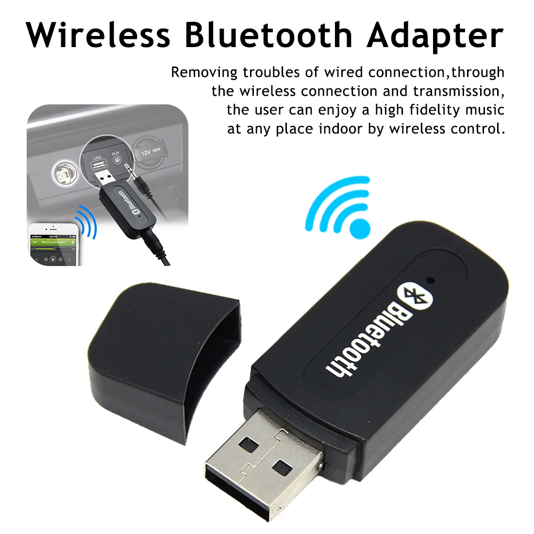 USB беспроводной Bluetooth музыкальный стерео приемник адаптер AMP Dongle аудио домашний