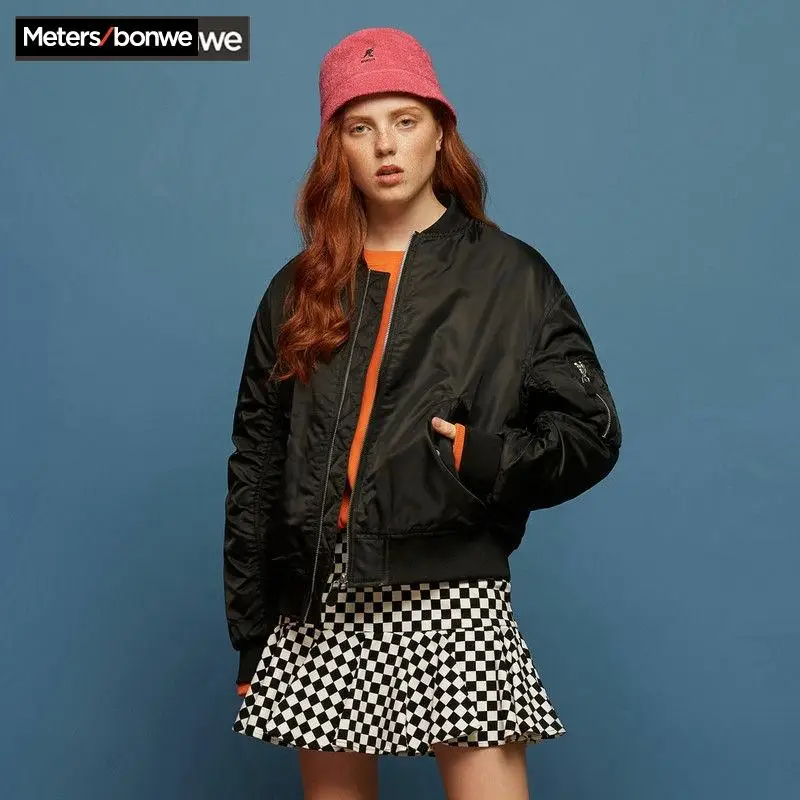 METERSBONWE короткая бейсбольная куртка женская зимняя новая Повседневная модная