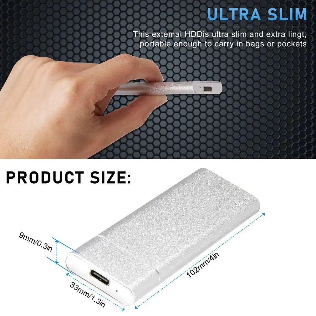 

Mobile Solid State Hard Disk USB3.1 High-Speed Transmission Large Capacity Slim And Portable Hard Disk