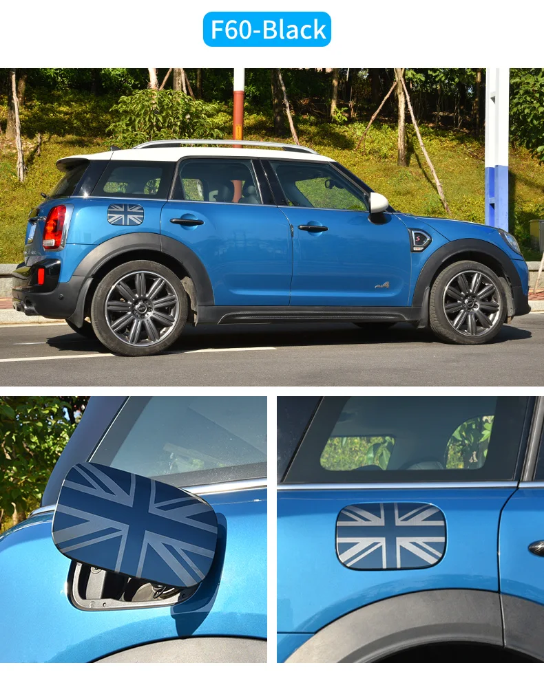 

Fuel Tank Cap Car Sticker For BMW MINI Cooper F54 F60 R60 R61 Styling Accessories Stainless Steel Union Jack Black Blue Sliver