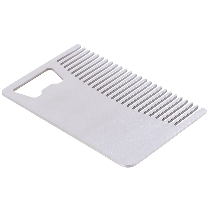 

1pc Portable Mustache Hair Beard Care Comb With Bottle Opener Beard/Hair Styling Tool Stainless Steel Beard Comb NEW