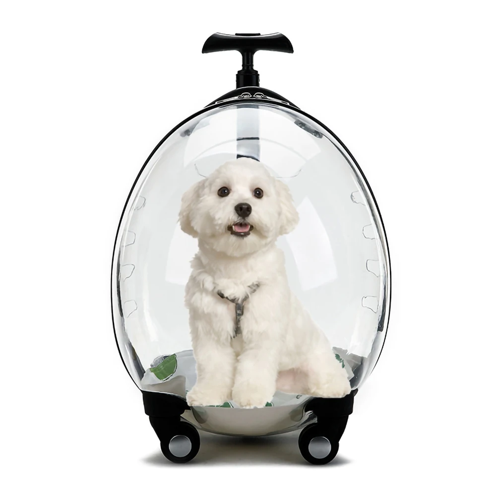 

Pet Trolley Case Cat Going Out Carrying Case Transparent Eggshell Travel Box Pet Going Out Luggage Cat Space Capsule Bubble Box