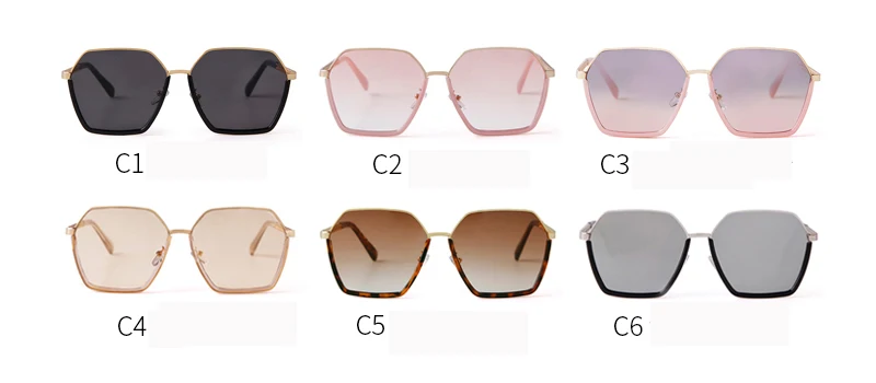 WHO CUTIE модные негабаритные шестигранные солнцезащитные очки для женщин роскошный фирменный дизайн оправа с цепочкой розовые линзы солнцезащитные очки для женщин S152
