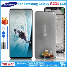 For Samsung Galaxy A21s  LCD Original Mobile Phone Parts 6.5 Inches Student Display Mobile Phone Touch Screen Digital Free