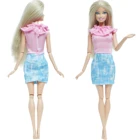 1 комплект модное платье для куклы BJDBUS повседневная одежда розовая Жилет Синяя юбка Одежда для куклы Барби Детские аксессуары сделай сам дом игрушки