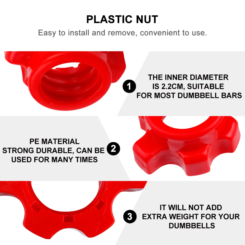 

4 Pcs Dumbbell Bar Nut Barbells Spin Screw Clamp Fitness Equipment Accessories