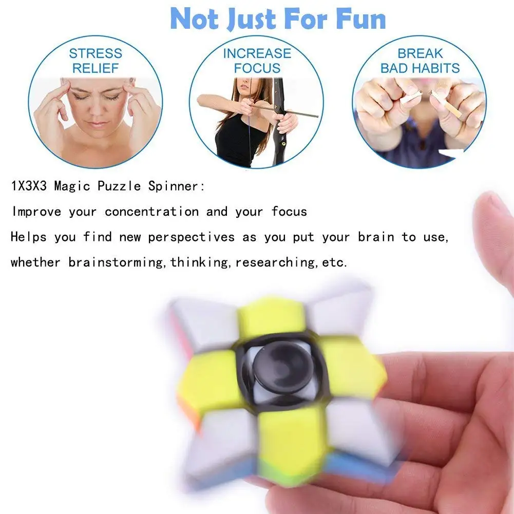 Волшебный кубик, игрушки для пальцев, Спиннер, 1x3x3, игрушки для снятия стресса, красочный кубик-головоломка, Спиннер для детей, подарки для детей