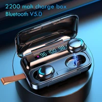 tws fone bluetooth earphones 2200mah charging box wireless headphone stereo sports waterproof earbuds headsets with microphone