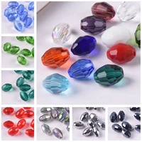 oval shape faceted 13x10mm crystal glass loose spacer beads wholesale lot for jewelry making diy crafts findings