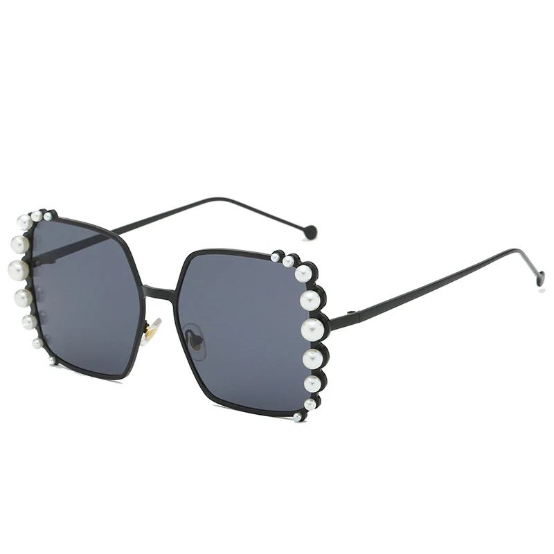 Горячие SHEN NUO 2 серии люксовый бренд ray bann поляризованные жемчужные готические солнцезащитные очки для женщин поляризованные очки квадратное зеркало - Цвет линз: Черный