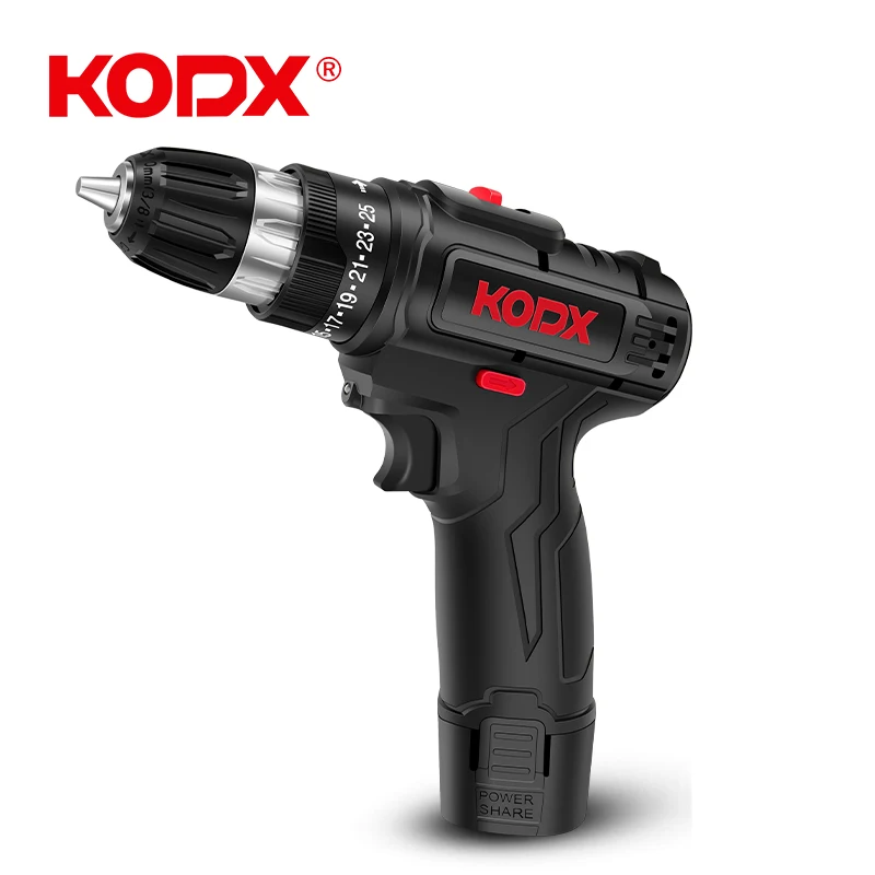 

KODX 12V 18V 21V Cordless Drill Electric Screwdriver 25+1 Torque Settings 2-Speeds 3/8" Chuck Lithium-Ion Battery Power Tools
