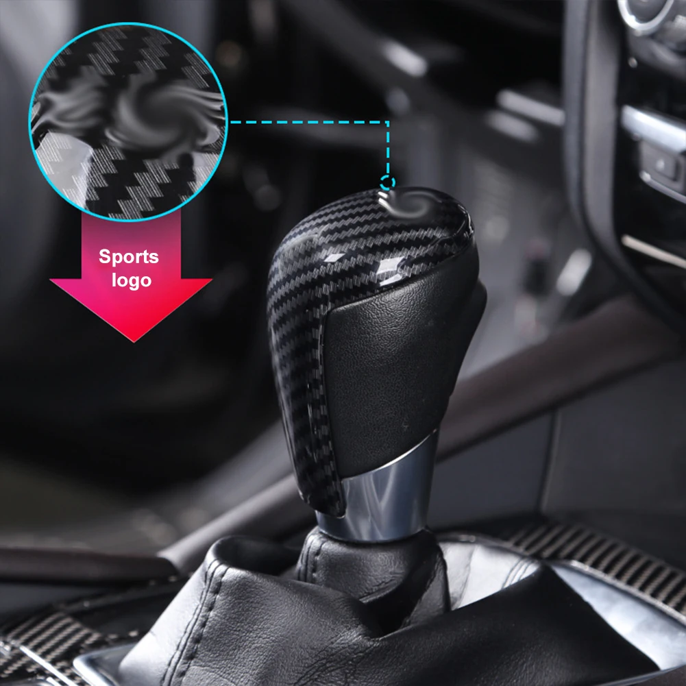 

Gear Shift Knob Cover Trim Decorative Sticker Carbon Fiber Black for Mazda 3 Axela 14-18 ATZ 14-20 CX-3 CX-5 CX-8 CX-4