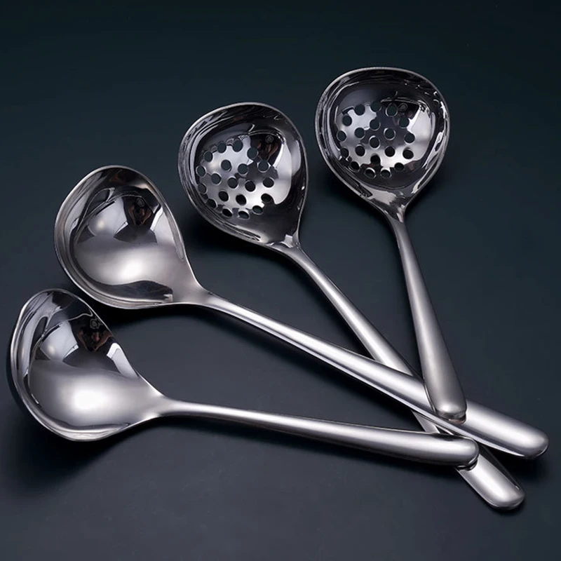 

Deepen The Soup Spoon Stainless Steel Hot Pot Soup Spoon Kitchen Soup Drain Stainless Steel Family Spoon Restaurant Slot Spoon