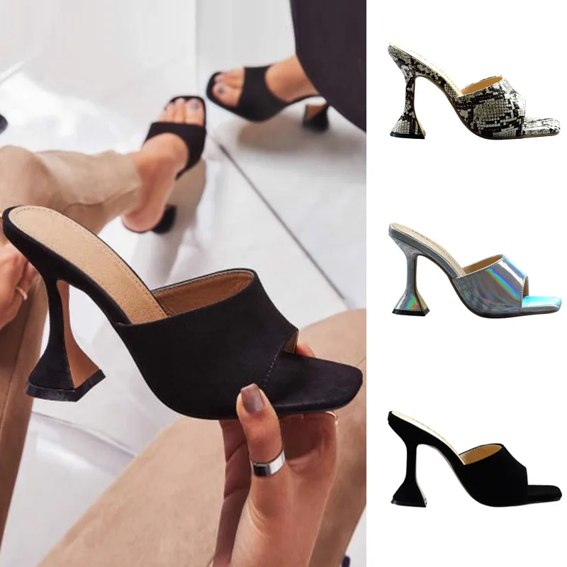 

Туфли-лодочки женские с открытым носком, высокий каблук, змеиный Леопардовый принт, платформа, вечерние свадебные туфли, ремешок с пряжкой, ...
