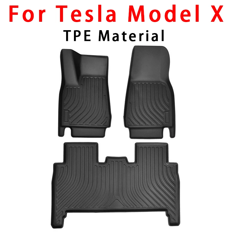 For Tesla Model X S Floor Mat Waterproof Non-slip Modified Accessories TPE Fully Surrounded Special Foot Pad 3Pcs/Set | Автомобили и