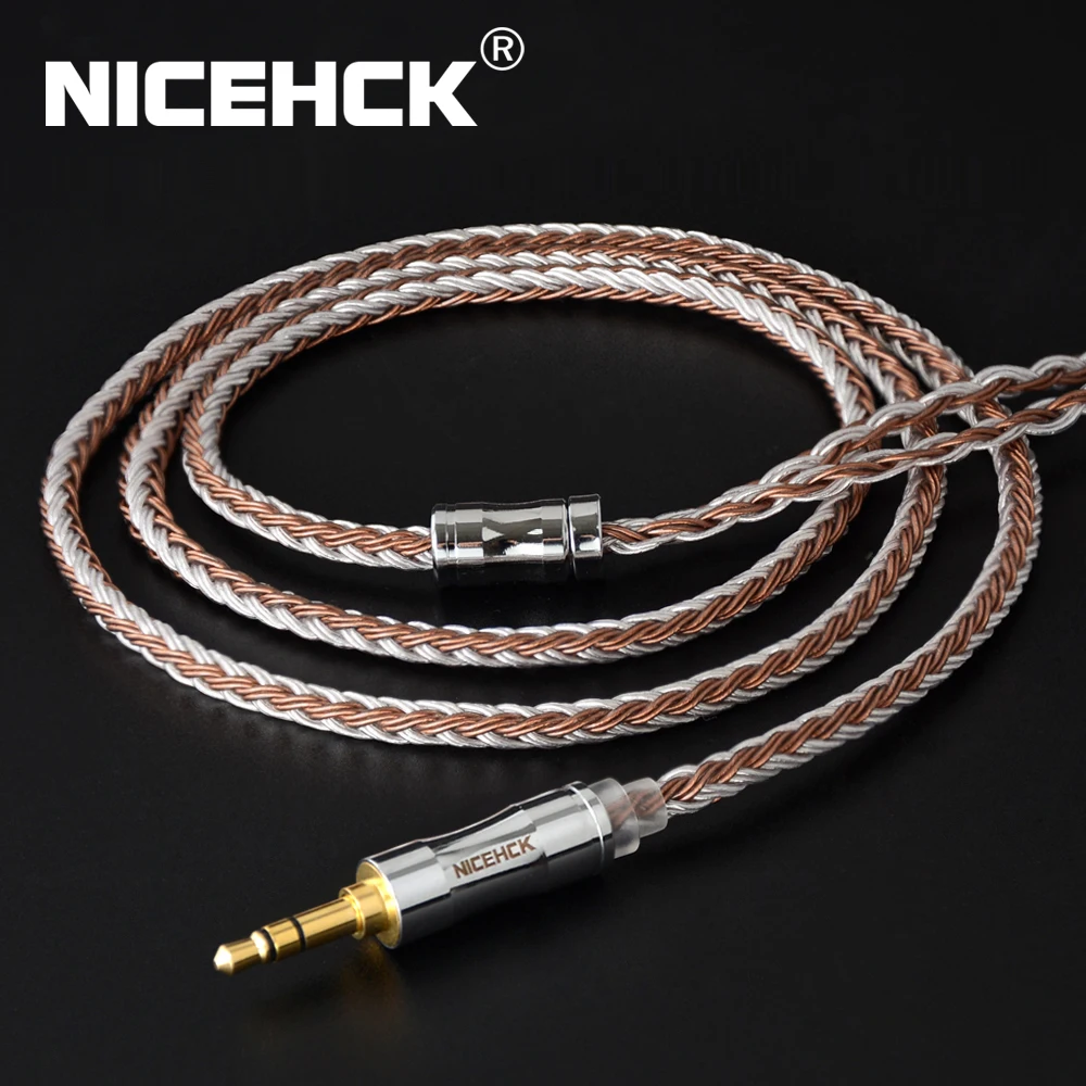 

NICEHCK C16-5 16-жильный медно-серебристый смешанный кабель 3,5/2,5/4,4 мм разъем MMCX/2Pin/QDC/NX7 Pin для BL-03 TRNCCA KZZAX TFZ QDC NX7 MK3