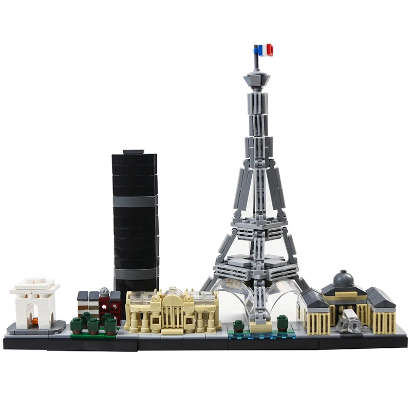 

MOC 21044 Tower Edifice Town Streetscape Skyline Paris Architecture Particle Building Blocks Assemble Bricks Toy Birthday Gift