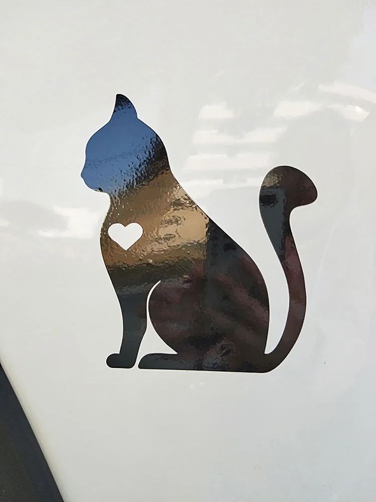 

ZTTZDY 10.1*12.1CM Decal Sitting cat Vinyl Car Sticker Love Cute Black/Silver ZJ4-0010