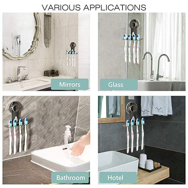 GOALONE Stainless Steel Toothbrush Holder Wall Mounted Suction Cup Mirror Reusable Bathroom Shower Accessories | Дом и сад