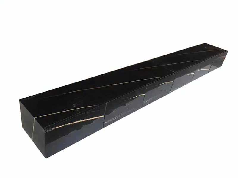 Black TV Stand Cheap Price TV Cabinet Modern Black Marble TV Stand Table With 6 Drawers Storage - Цвет: Black TV Stand