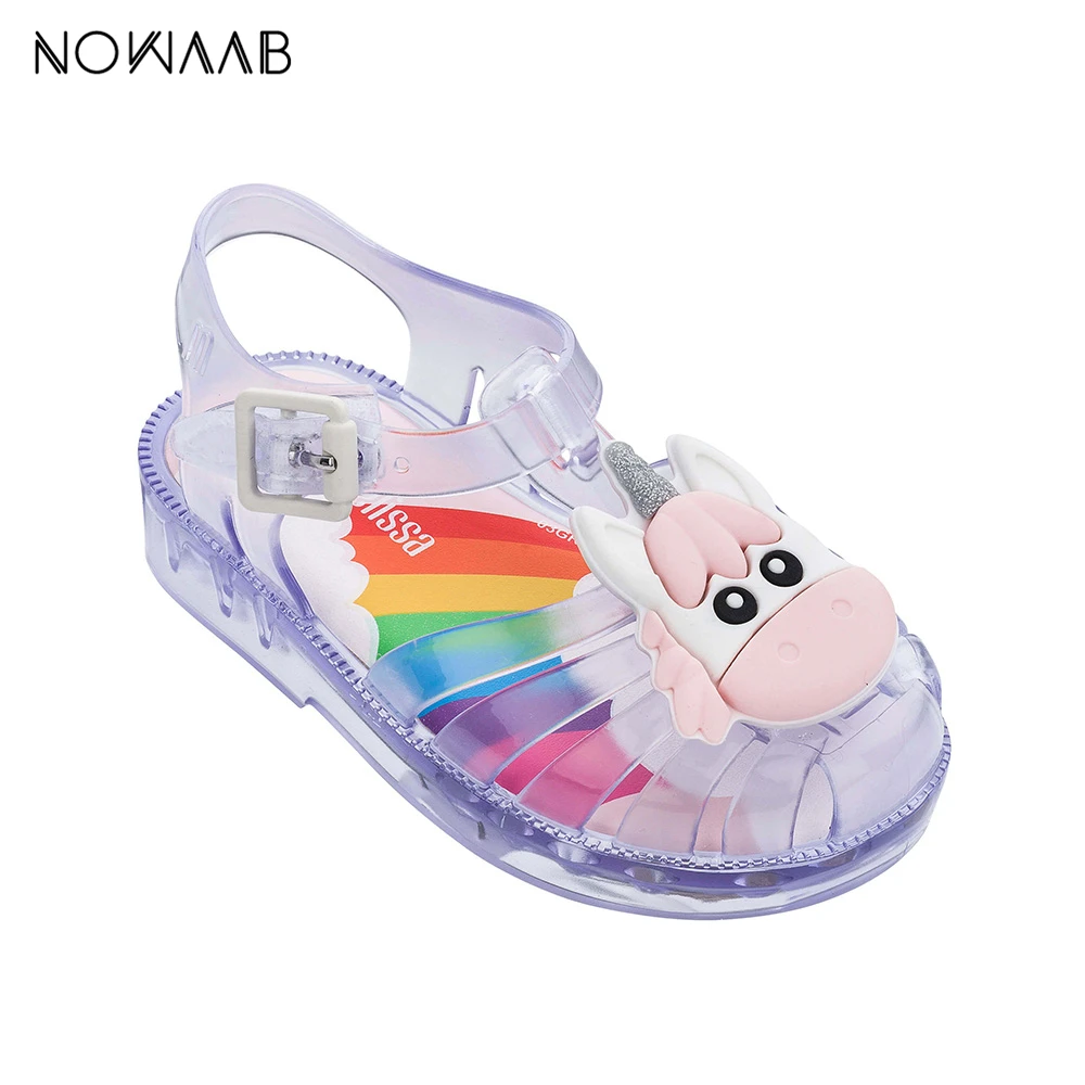 Mini Melissa/римские сандалии для мальчиков и девочек с единорогом лето 2020 новые