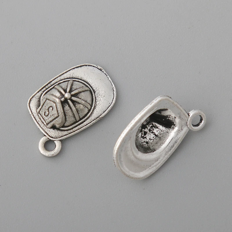

RAINXTAR Fashion Vintage Cap Charms Alloy Hat Charms 12*17mm 100pcs AAC1086
