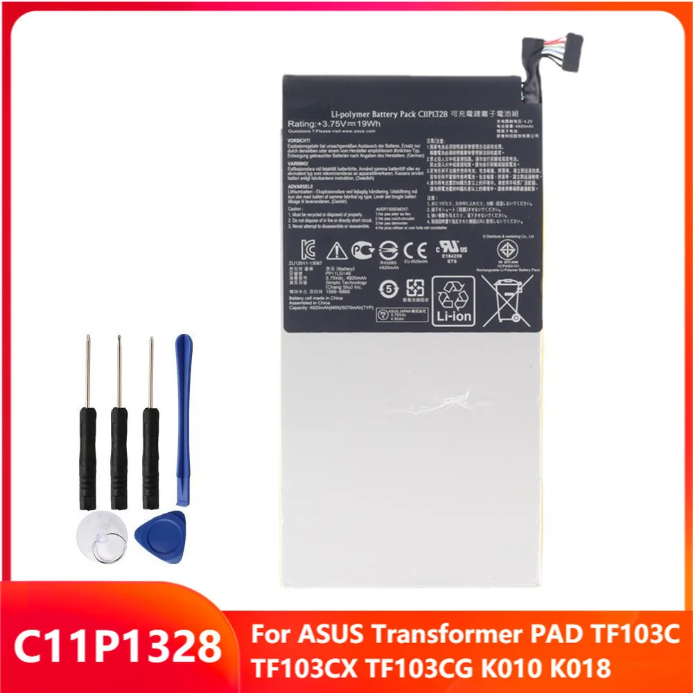 

Оригинальный сменный аккумулятор C11P1328 для ASUS Transformer PAD TF103C TF103CX TF103CG K010 K018, оригинальные батареи 4980 мАч