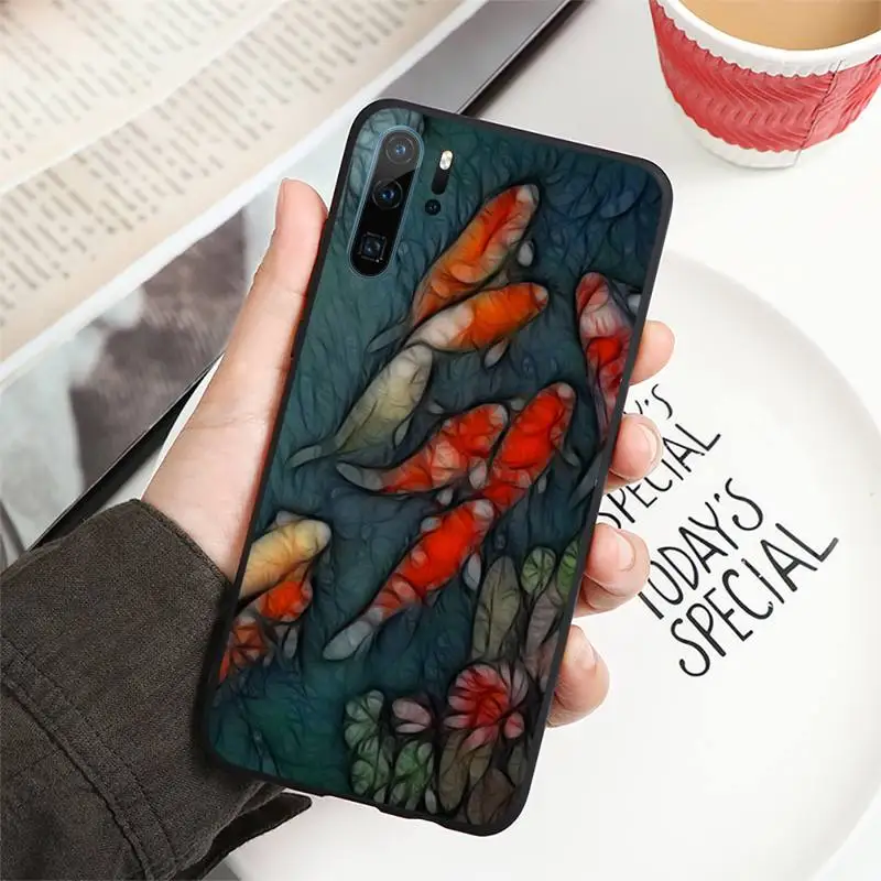 

Ornamental colorful koi fish Phone Case For Huawei honor Mate P 10 20 30 40 i 9 8 pro x Lite smart 2019 nova 5t