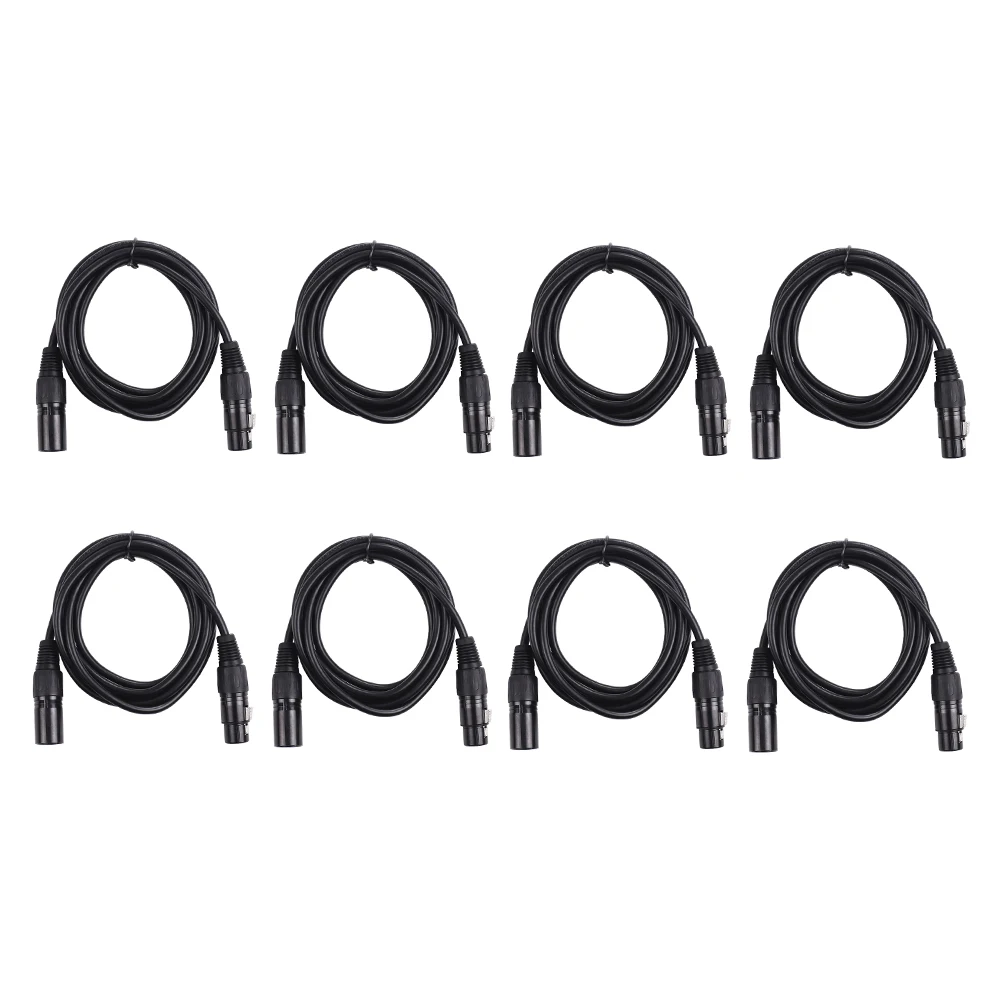 8pcs 6.6 feet/2 meters DMX Stage Light Cable Wires with 3-Pin Signal XLR Male to Female Connection for Moving Head | Спорт и