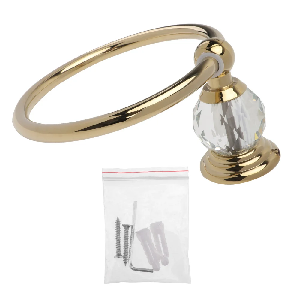 

1Pc Practical Golden Towel Ring Household Towel Hanging Ring Bathroom Towel Rack
