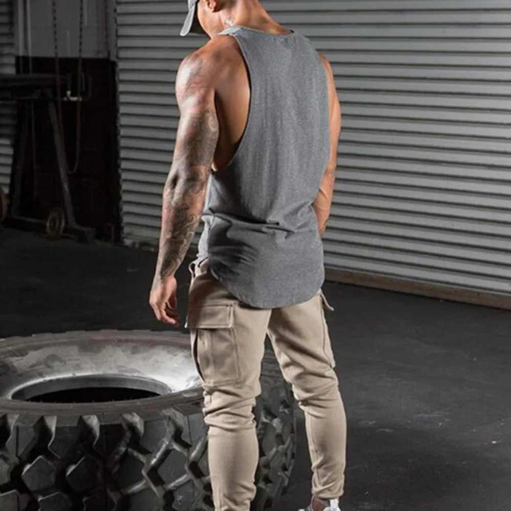 

Men's Guys Bodybuilding Workout Fitness Tank Tops Gyms Sleeveless Shirts Tanktops Fitness Men's Clothing Vest Debardeur Homme #4