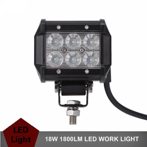 1pc18W светодиодный рабочий светильник для мотоцикла и автомобиля внедорожная фара