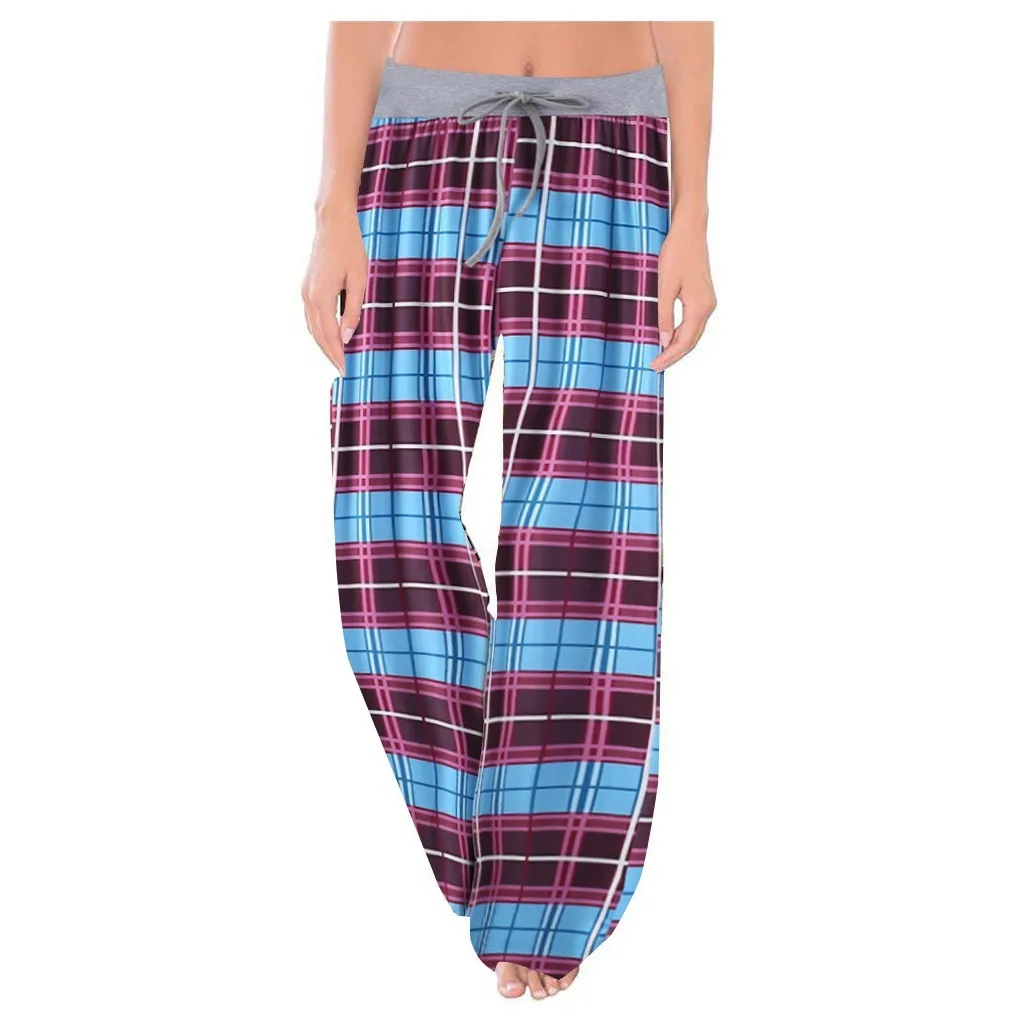 Womens Comfy Stretch Leopard Print Drawstring Wide Leg Lounge Pants Fashion Casual Sexy High Quality Jeans 2.25 | Спорт и