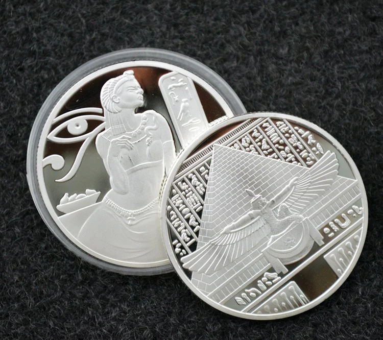 Египетская Клеопатра с золотым и серебряным покрытием 40 мм египетская королева