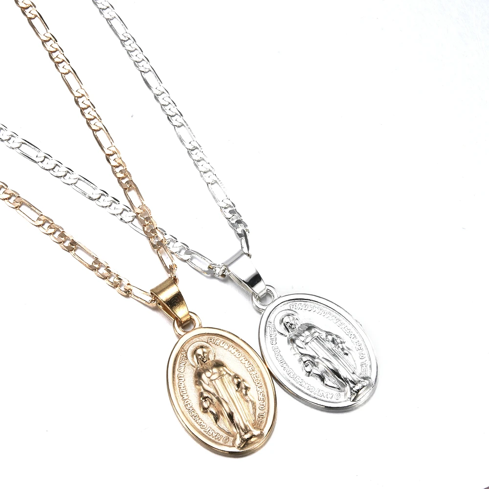 Высокое качество новая мода для мужчин и женщин золото серебро католическая Дева