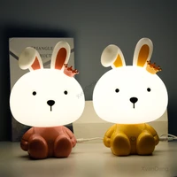 bear rabbit night lights for children baby night lamp cute cartoon animal table lamp kids birthday gifts bedroom bedside light