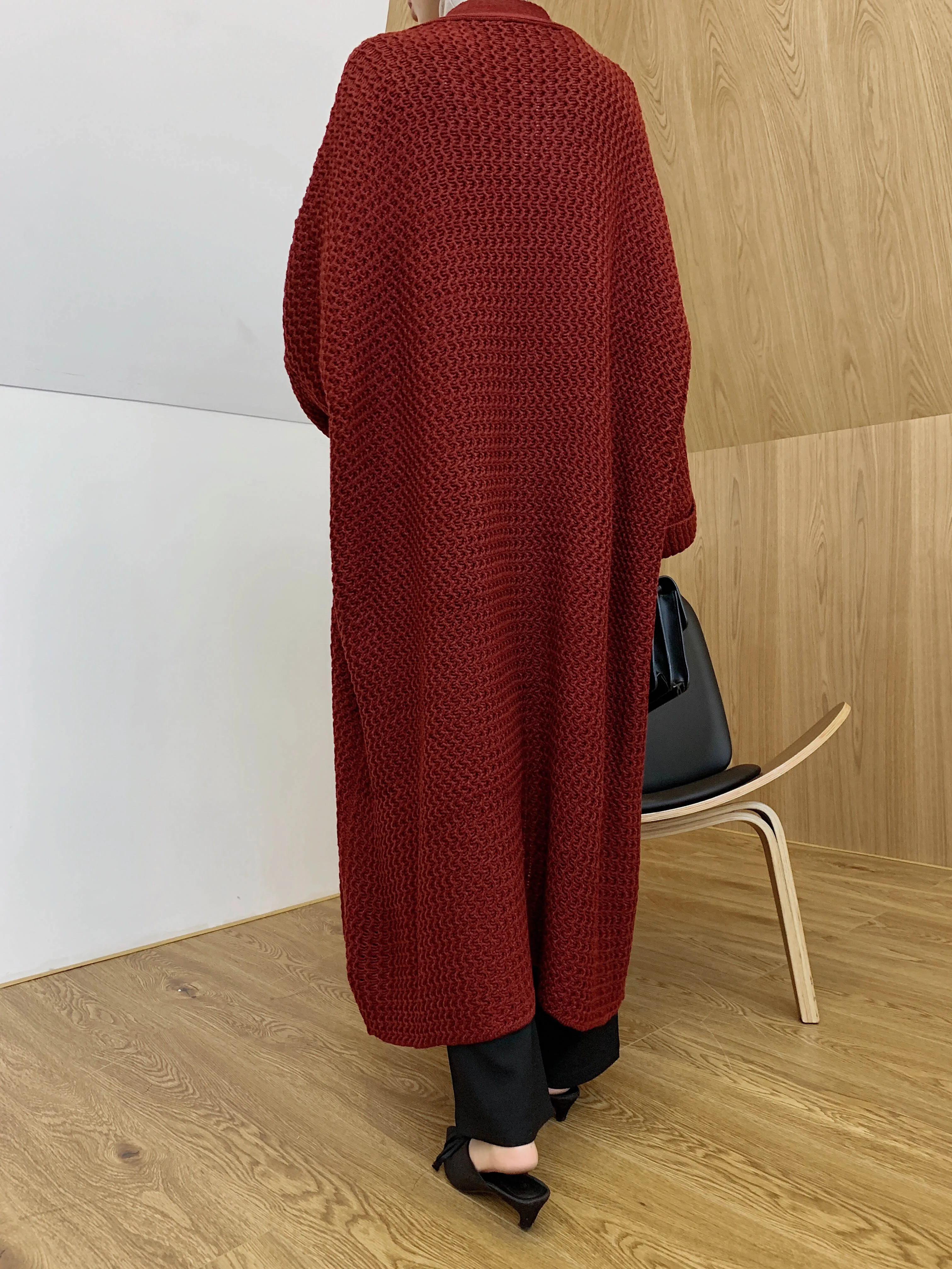 

Women's Loose Open Front long Sleeve Knit Kimono Cardigans Sweater Solid Color Long Cardigan Loose Knit Plus Size Coat