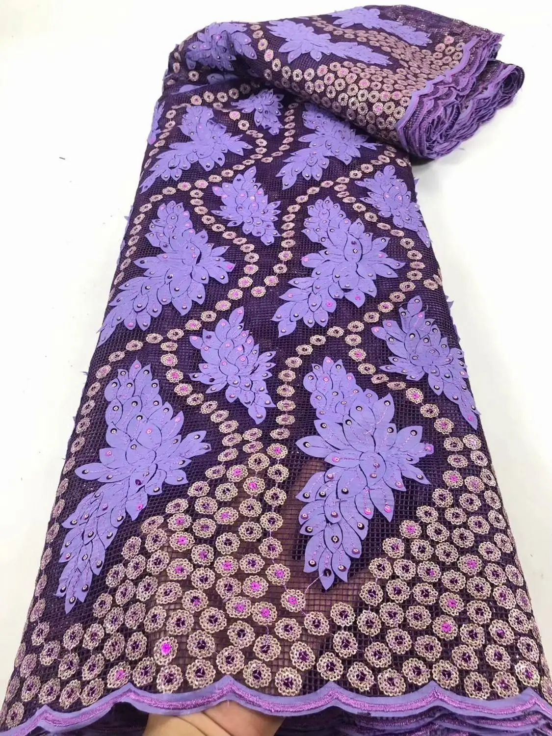 Горячая Распродажа африканская нигерийская вышивка блестками кружевная ткань