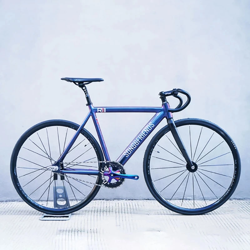 

SF R3 Chameleon Aluminum Alloy Bike Racing Muscles Fixed Gear Single Speed Bicycle Flat Spokes Wheel Half Carbon Front Fork