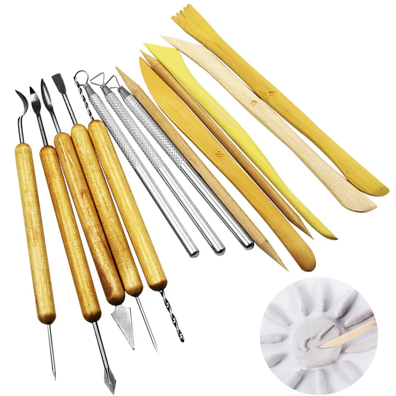 

14pcs Carving Chisel Knives Tool Set Pottery Sculpturing Clay DIY Fine Carving Knife Sculpture Sculpt Set Hand Tool Accessories