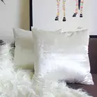 2 упаковки, белые декоративные чехлы на подушки, чехлы для дивана, кровати, Современные Роскошные Бархатные чехлы для домашних диванных подушек, серебристые и зеленые чехлы